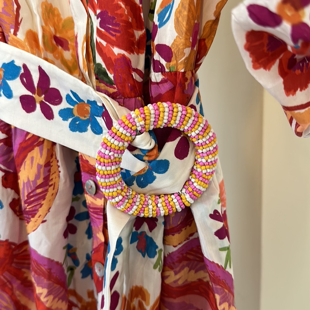 Farm Rio Spring Bananas Puff Sleeve Mini Dress Small - Picture 8 of 10